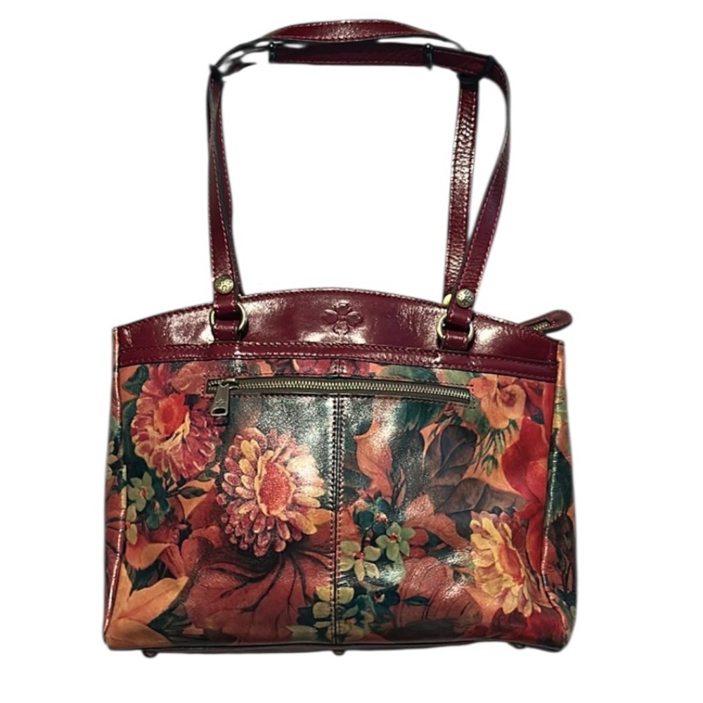 Patricia Nash Floral Leather Handbag-Poppy Tote, Sienna Sunset